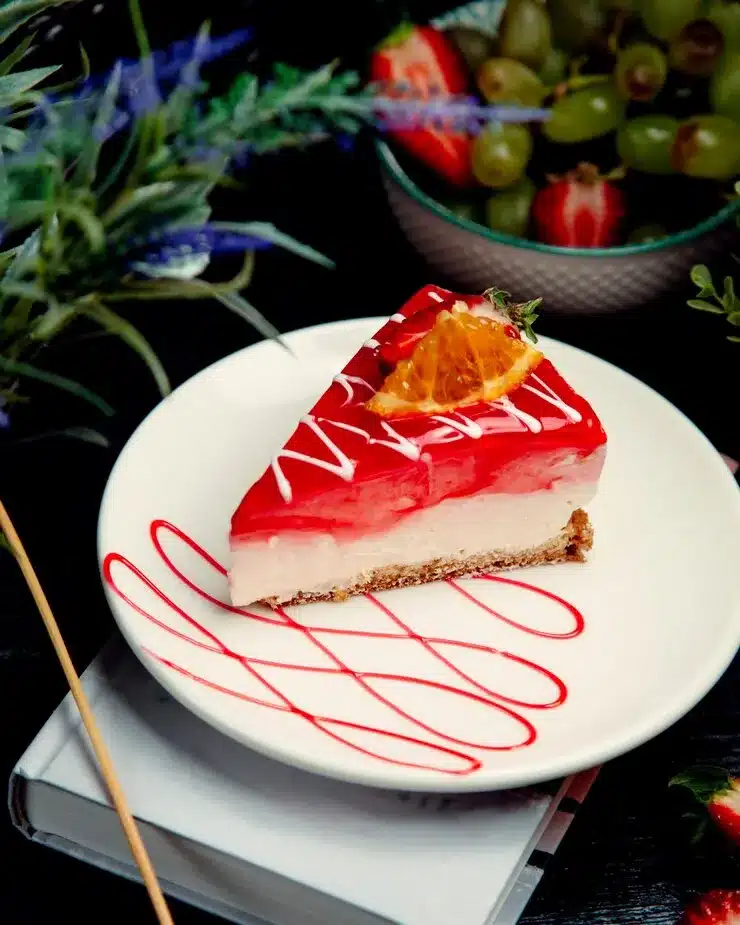 Thawed cheesecake ready for enjoyment