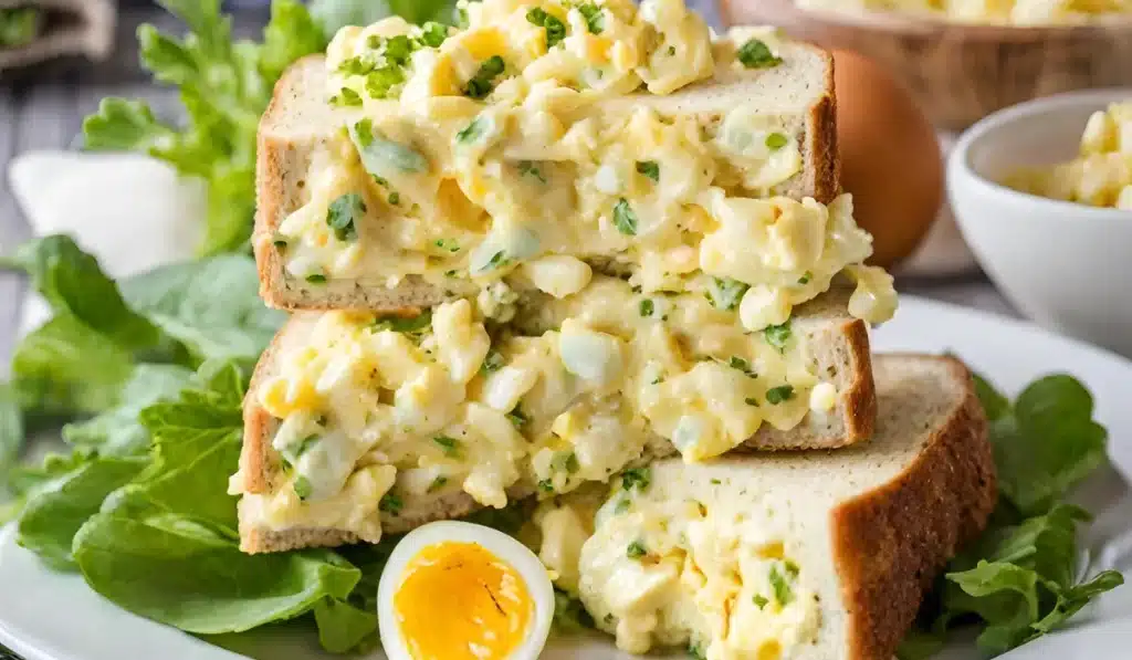 Egg salad without mustard sandwich