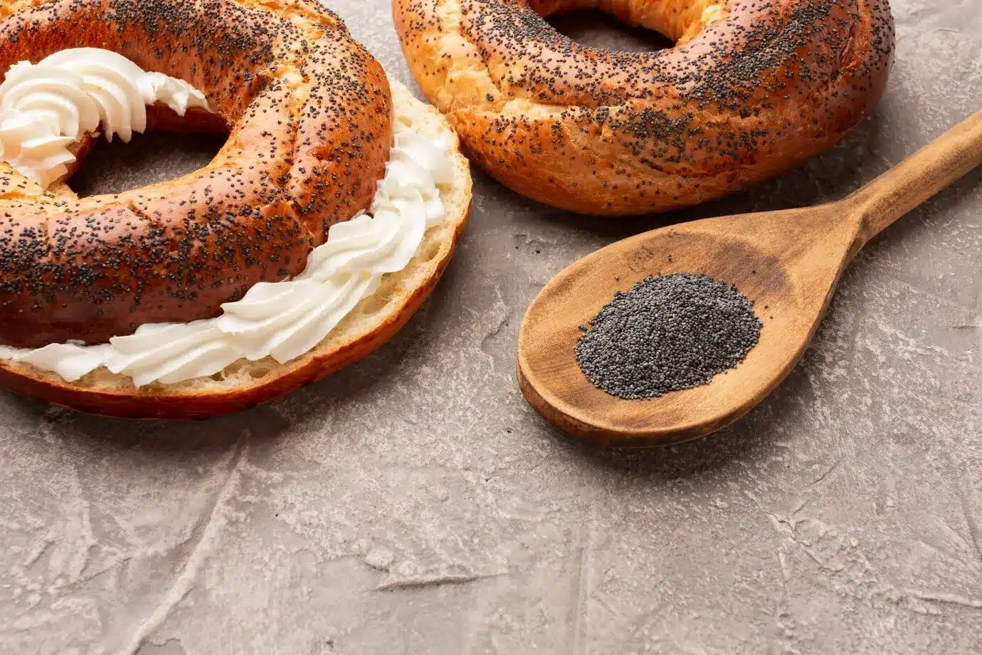 homemade bagels with cream cheese